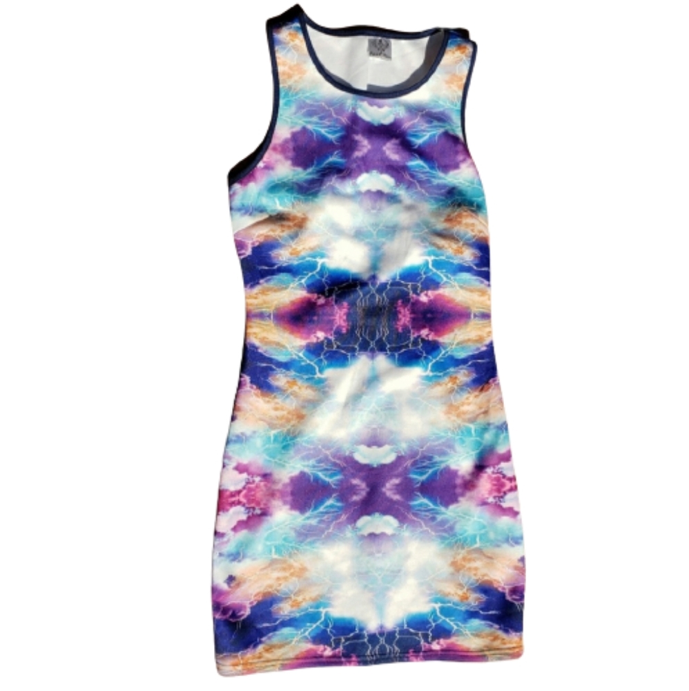 Dress Tank Racerback Tennis Thunder Storm Twee Bodycon Sz 8